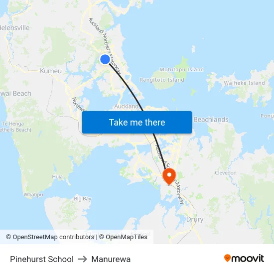 Pinehurst School to Manurewa map