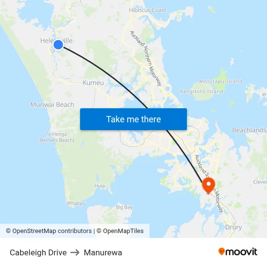Cabeleigh Drive to Manurewa map