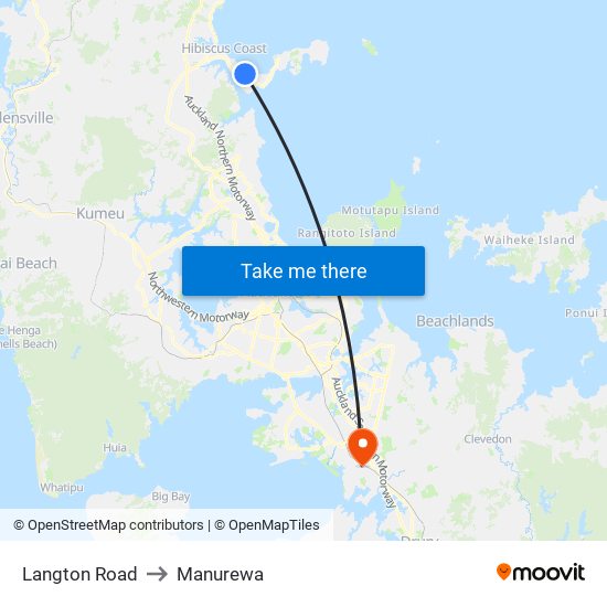 Langton Road to Manurewa map