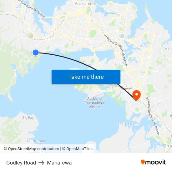Godley Road to Manurewa map