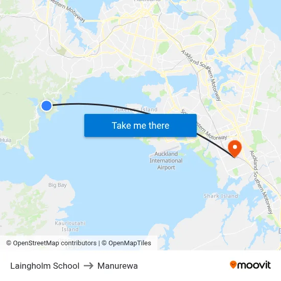 Laingholm School to Manurewa map