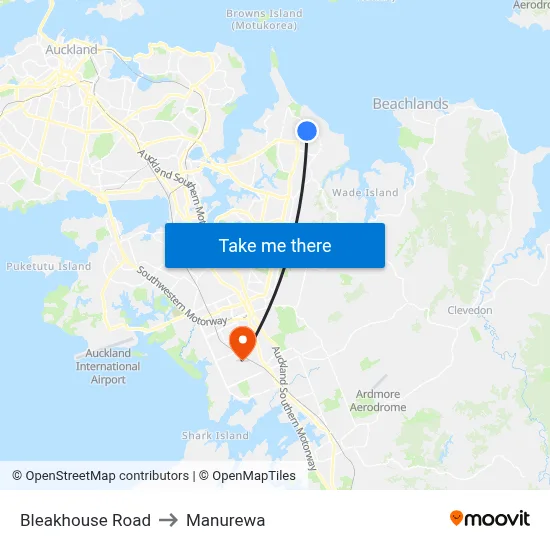 Bleakhouse Road to Manurewa map