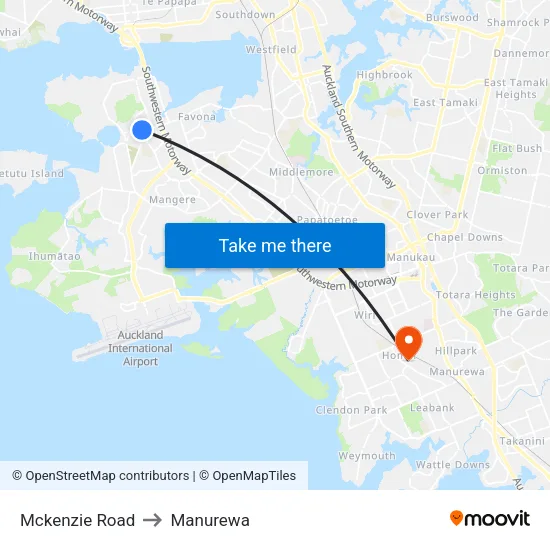 Mckenzie Road to Manurewa map