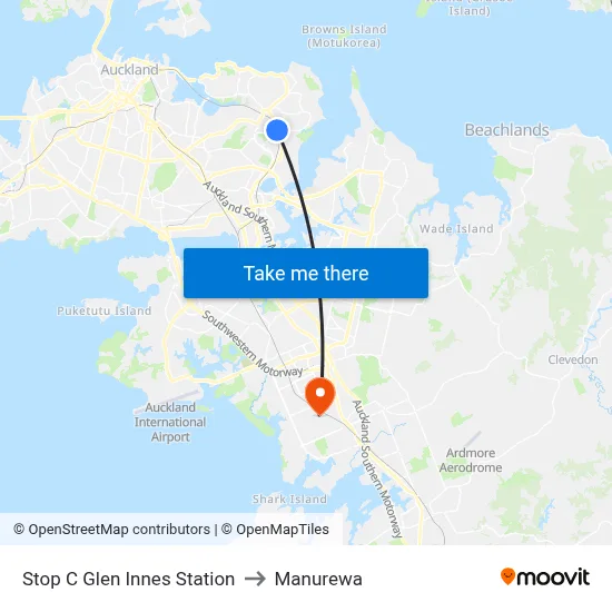 Stop C Glen Innes Station to Manurewa map