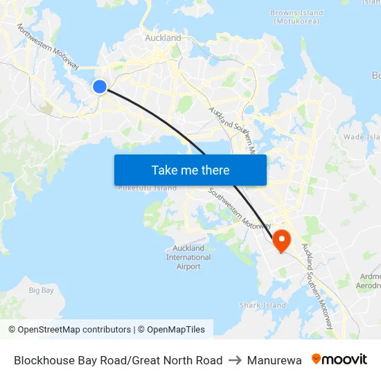 Blockhouse Bay Road/Great North Road to Manurewa map