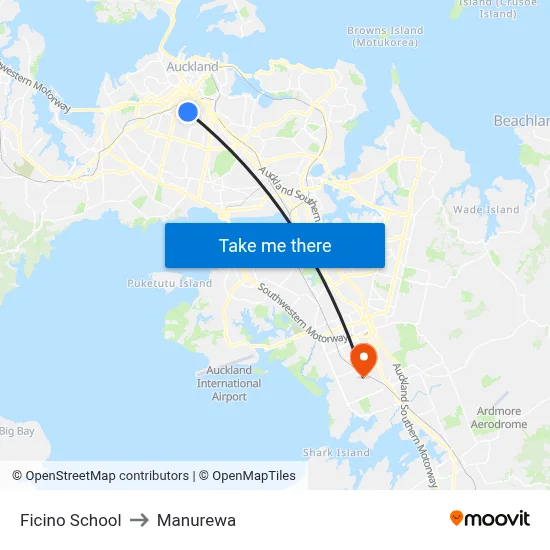 Ficino School to Manurewa map