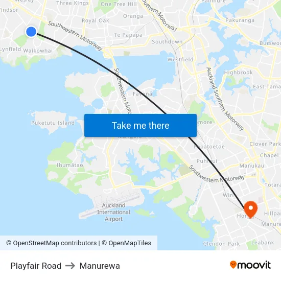 Playfair Road to Manurewa map