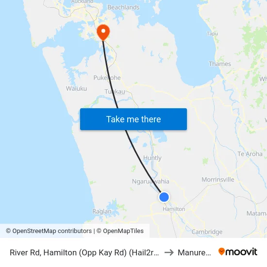 River Rd, Hamilton (Opp Kay Rd) (Hail2ride) to Manurewa map