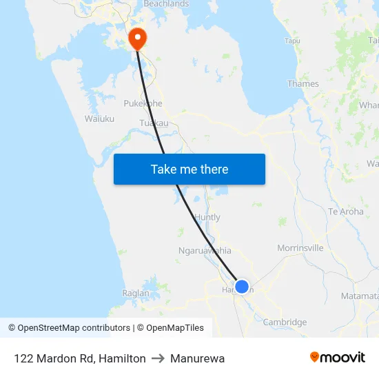 122 Mardon Rd, Hamilton to Manurewa map