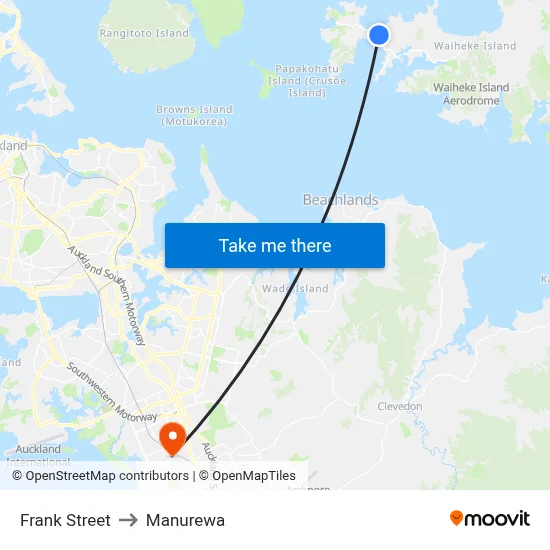 Frank Street to Manurewa map