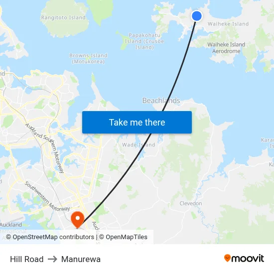 Hill Road to Manurewa map