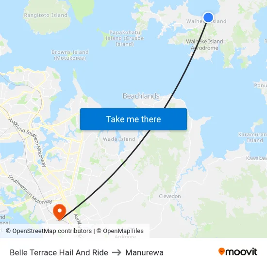 Belle Terrace Hail And Ride to Manurewa map