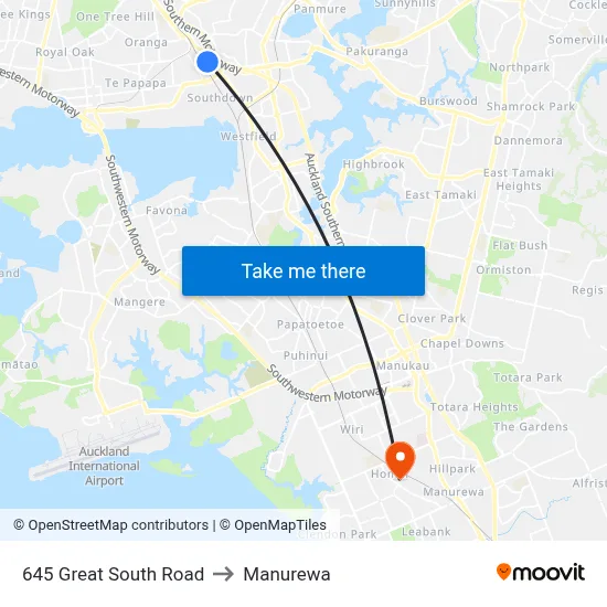 645 Great South Road to Manurewa map