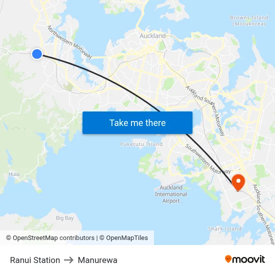Ranui Station to Manurewa map