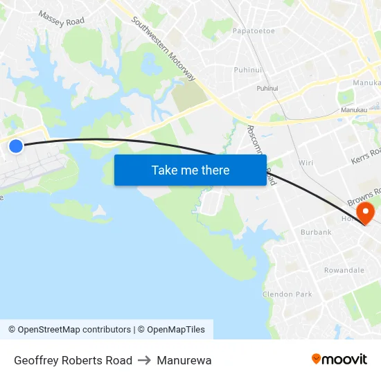 Geoffrey Roberts Road to Manurewa map
