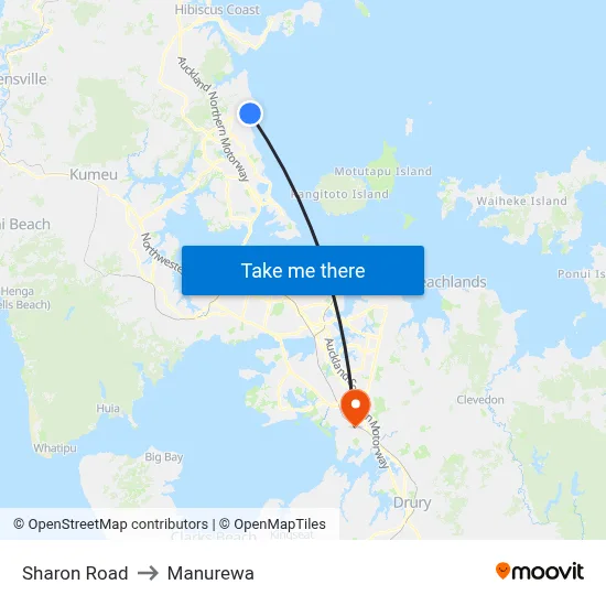 Sharon Road to Manurewa map