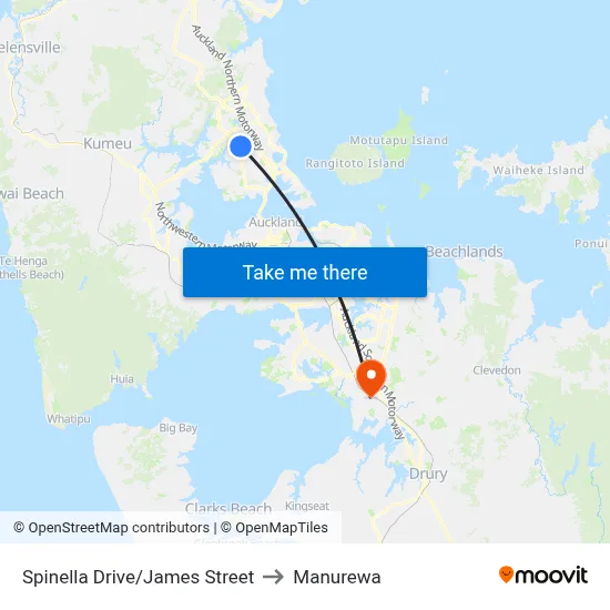 Spinella Drive/James Street to Manurewa map