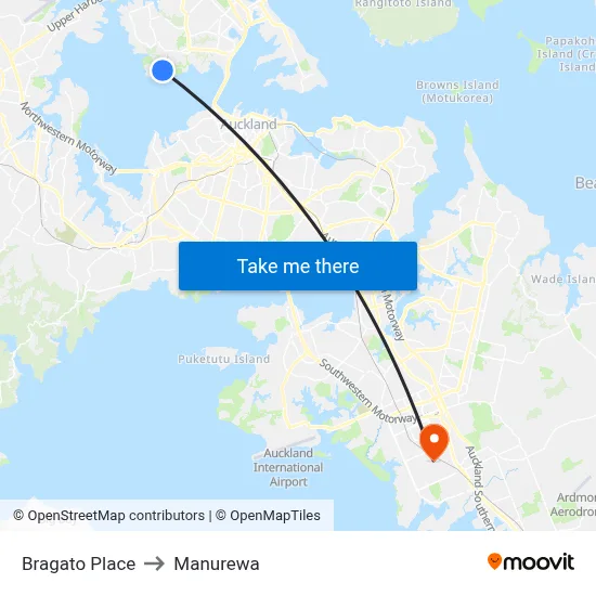 Bragato Place to Manurewa map