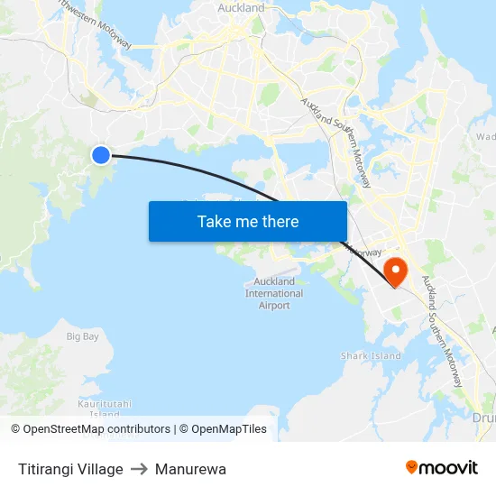 Titirangi Village to Manurewa map