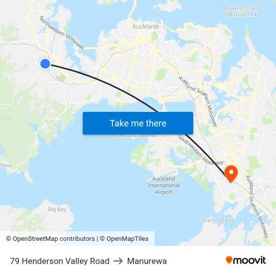 79 Henderson Valley Road to Manurewa map