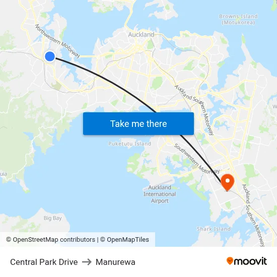 Central Park Drive to Manurewa map