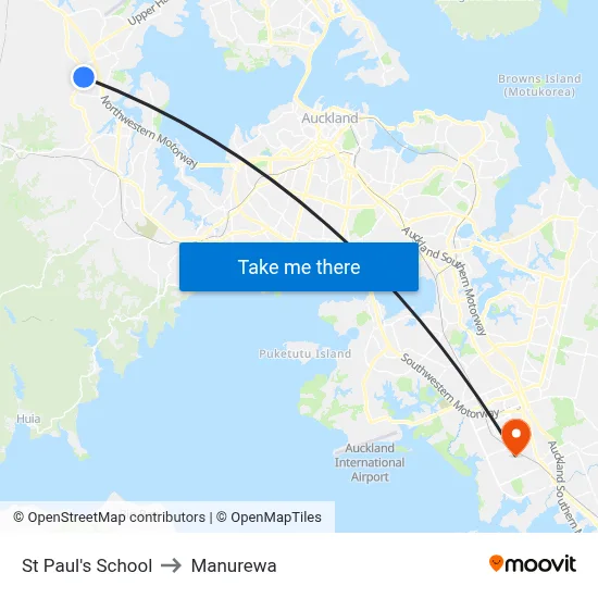 St Paul's School to Manurewa map