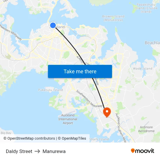 Daldy Street to Manurewa map