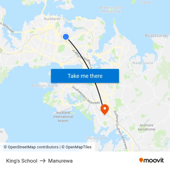 King's School to Manurewa map