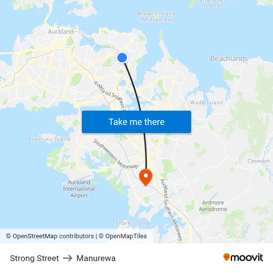 Strong Street to Manurewa map