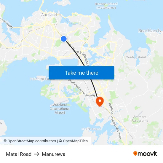 Matai Road to Manurewa map