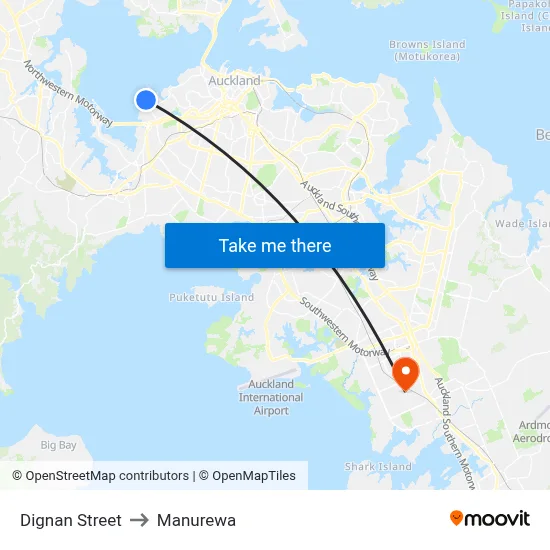 Dignan Street to Manurewa map