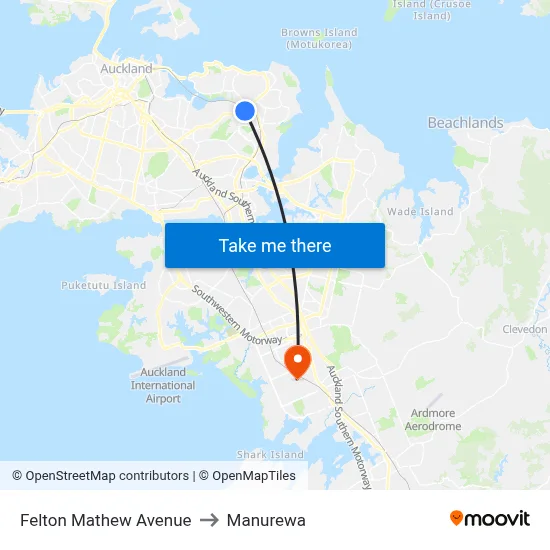 Felton Mathew Avenue to Manurewa map