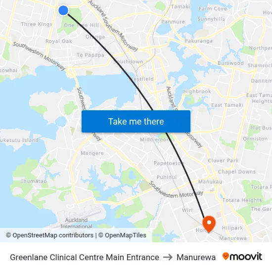 Greenlane Clinical Centre Main Entrance to Manurewa map