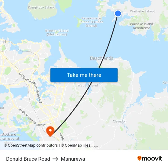 Donald Bruce Road to Manurewa map