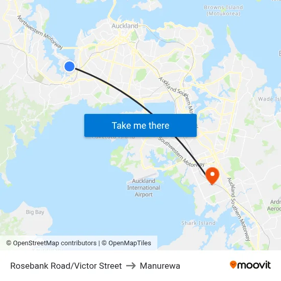 Rosebank Road/Victor Street to Manurewa map