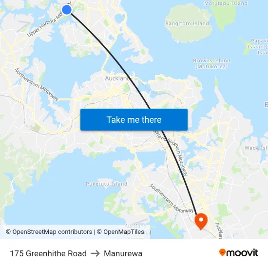 175 Greenhithe Road to Manurewa map
