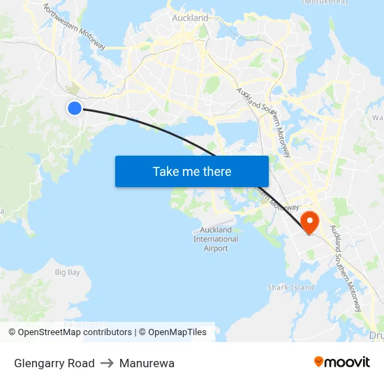 Glengarry Road to Manurewa map