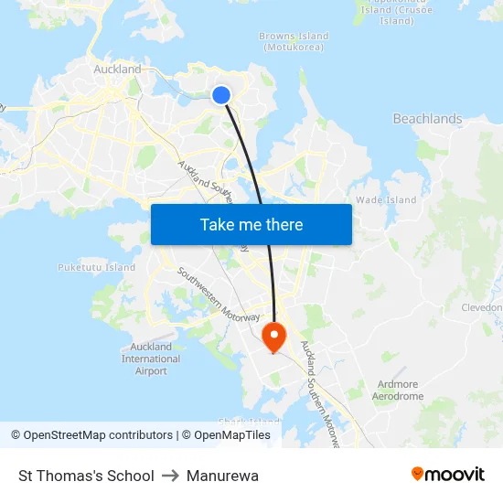 St Thomas's School to Manurewa map