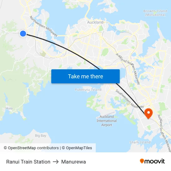 Ranui Train Station to Manurewa map