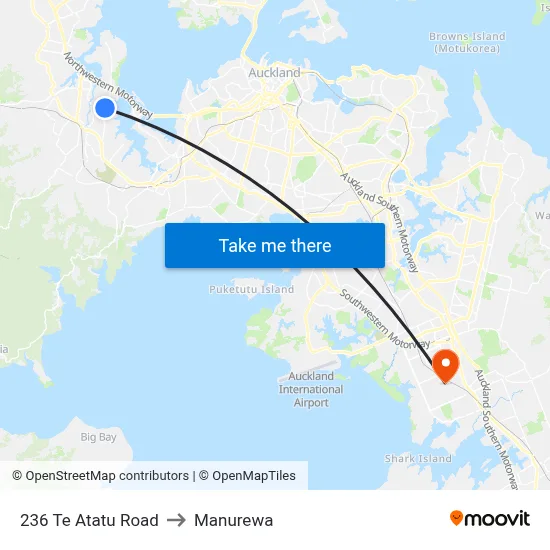 236 Te Atatu Road to Manurewa map
