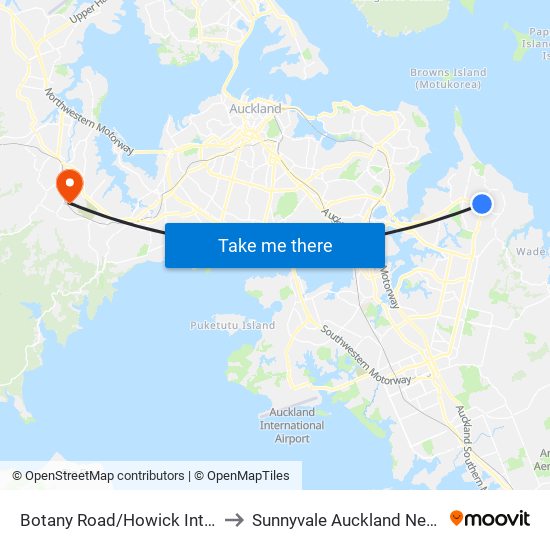 Botany Road/Howick Intermediate to Sunnyvale Auckland New Zealand map