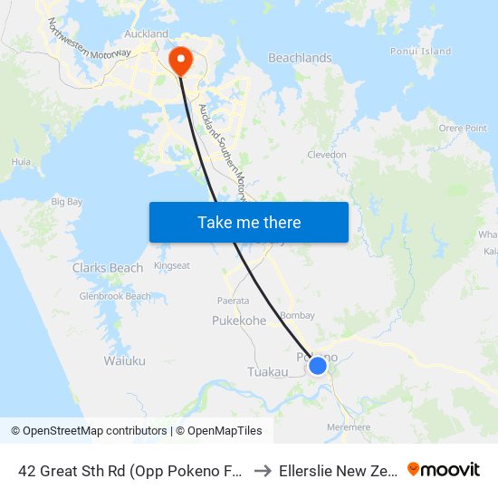 42 Great Sth Rd (Opp Pokeno Fuel Stop) to Ellerslie New Zealand map