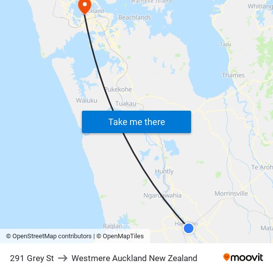 291 Grey St to Westmere Auckland New Zealand map