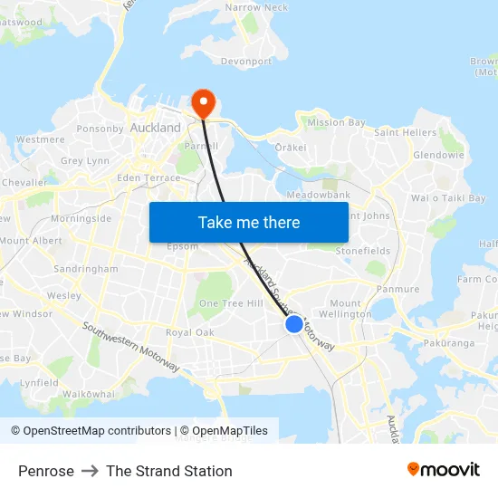 Penrose to The Strand Station map