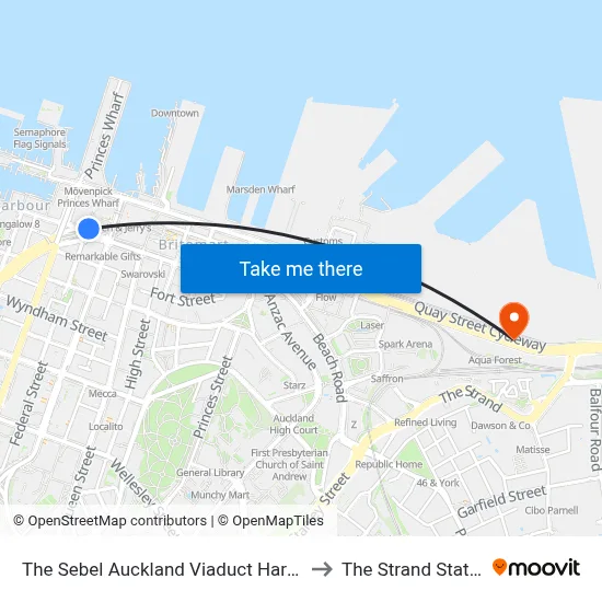 The Sebel Auckland Viaduct Harbour to The Strand Station map