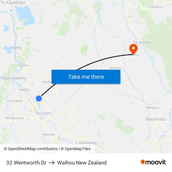 32 Wentworth Dr to Waihou New Zealand map