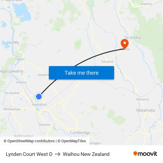 Lynden Court West D to Waihou New Zealand map