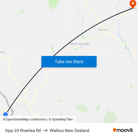 Opp 20 Riverlea Rd to Waihou New Zealand map