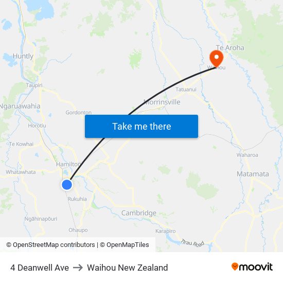 4 Deanwell Ave to Waihou New Zealand map