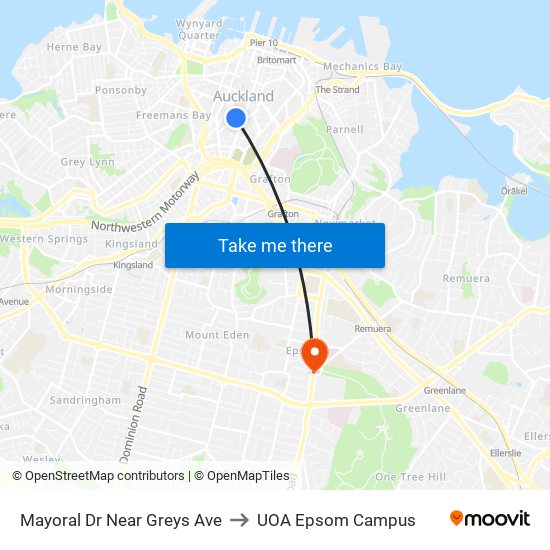Mayoral Dr Near Greys Ave to UOA Epsom Campus map